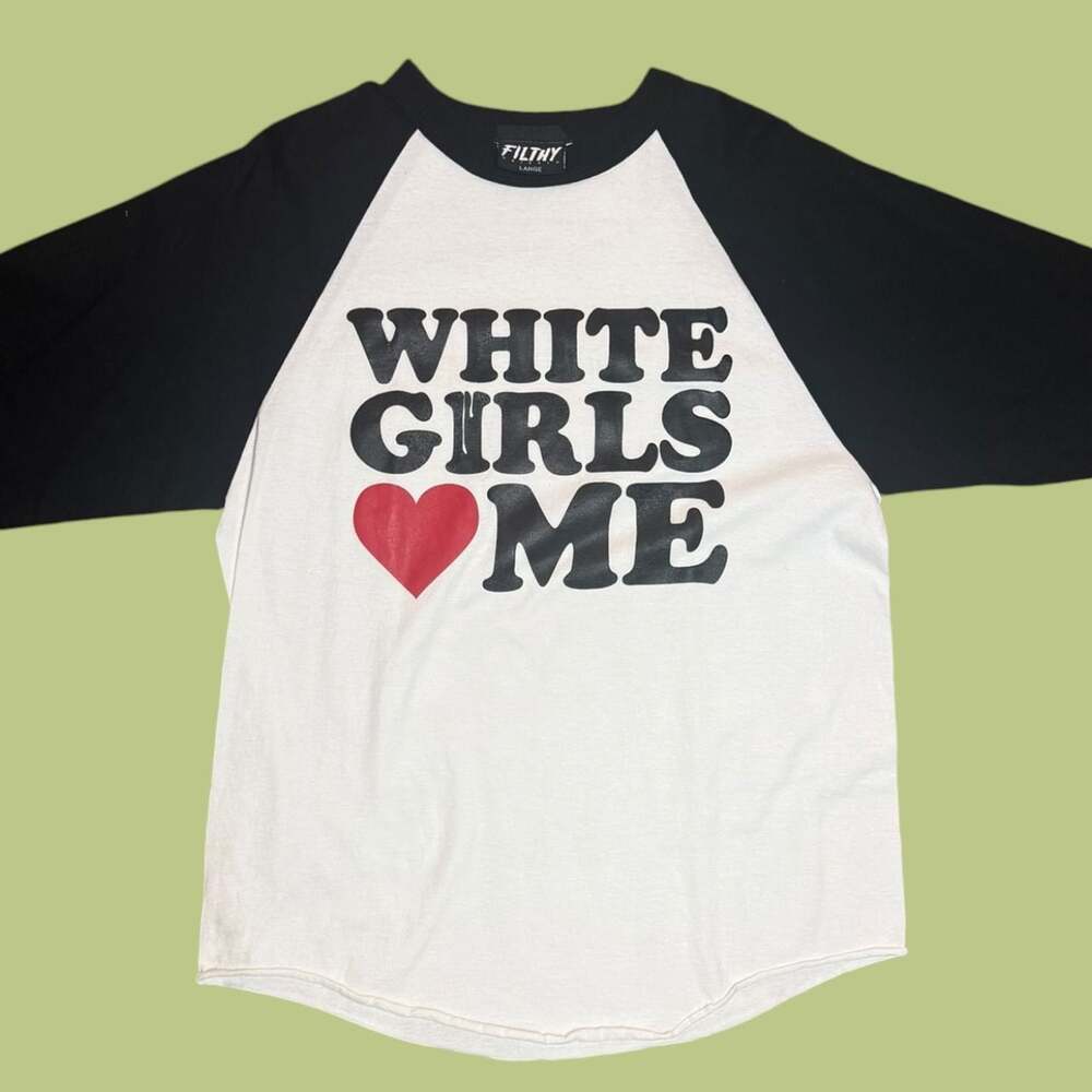 2000s White Girls Love Me Raglan Baseball Tee